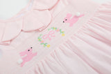 Pink Petal Collared Smocked Dress