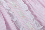 Pink Seersucker Easter Bunny Ruffle Dress