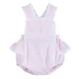 Pink Seersucker Easter Bunny Ruffle Romper
