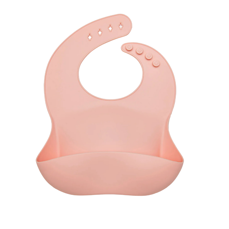 Pink Quartz Silicone Baby Bib - HoneyBug 