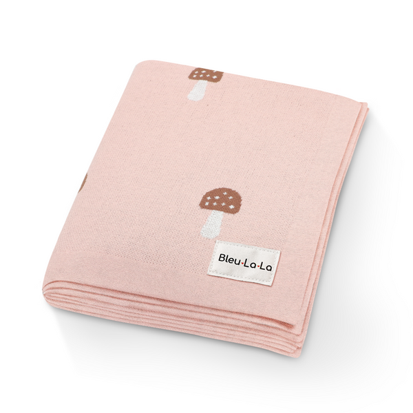 Knit Mushroom Blanket - HoneyBug 