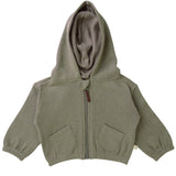 Organic Baby Toddler Hooded Jacket - Olive - HoneyBug 