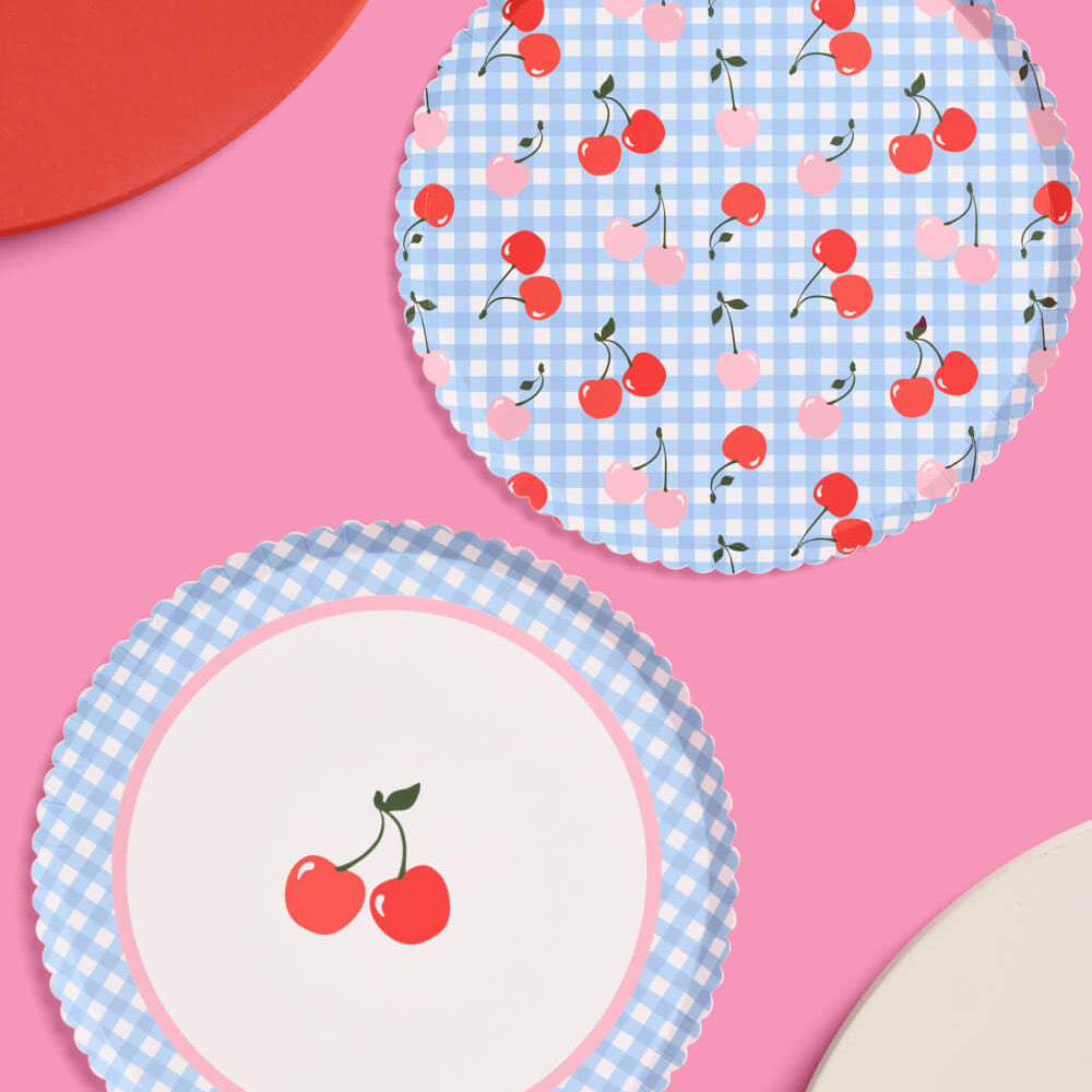 Cherry Birthday Bundle - Tableware, Balloons, Banner + Tats