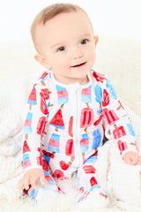 Soft & Stretchy Zipper Footie - Popsicles - HoneyBug 