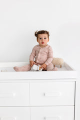 Star Print Footie- Dusty Pink - HoneyBug 