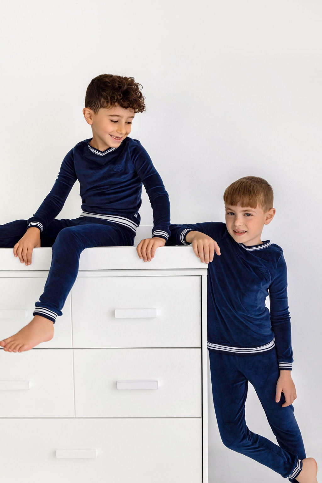 Velour Varsity PJ- Midnight Blue - HoneyBug 