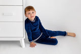 Velour Varsity PJ- Midnight Blue - HoneyBug 