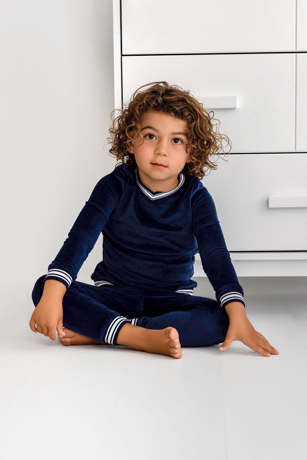 Velour Varsity PJ- Midnight Blue - HoneyBug 