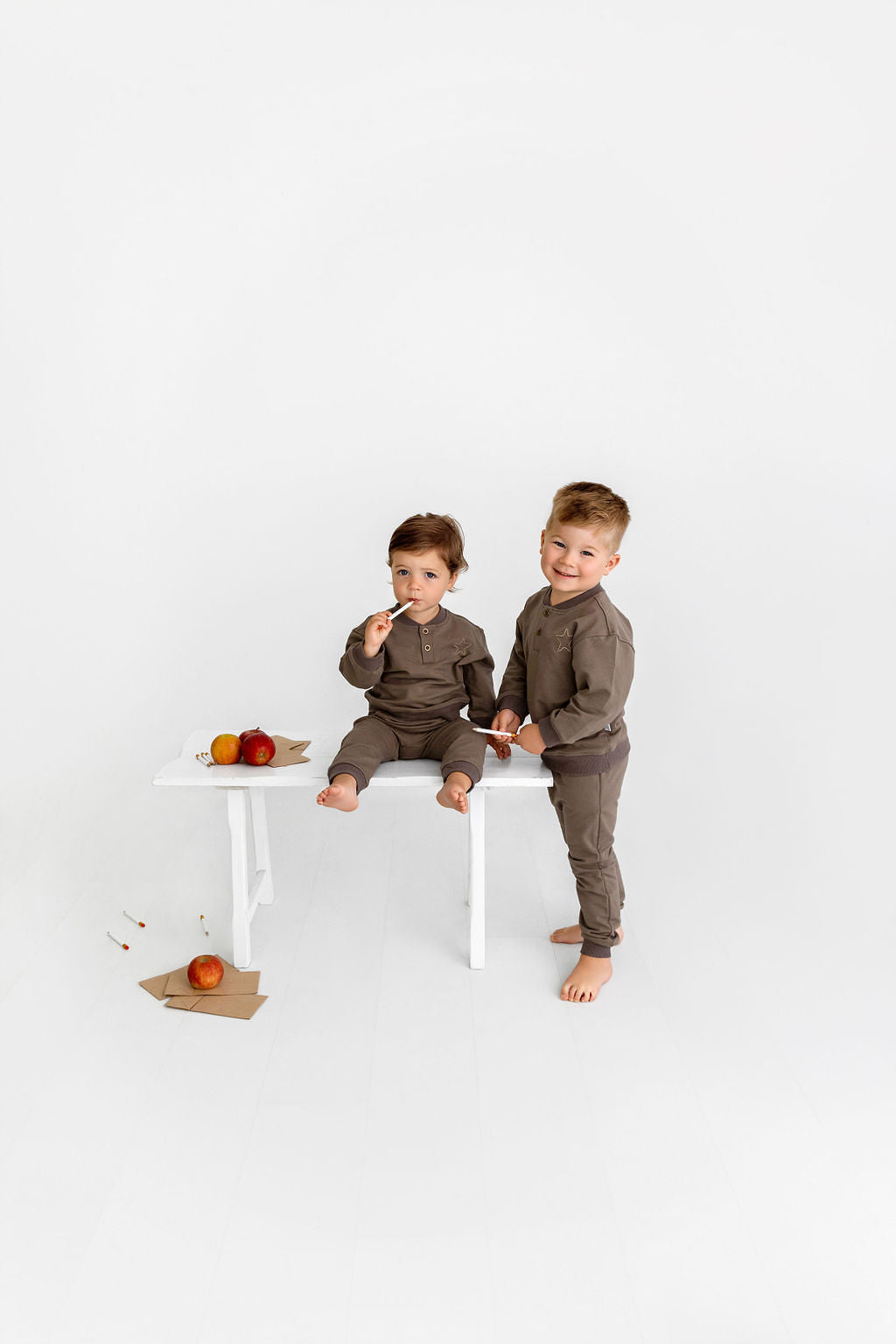 Henley Sweatsuit- Olive - HoneyBug 