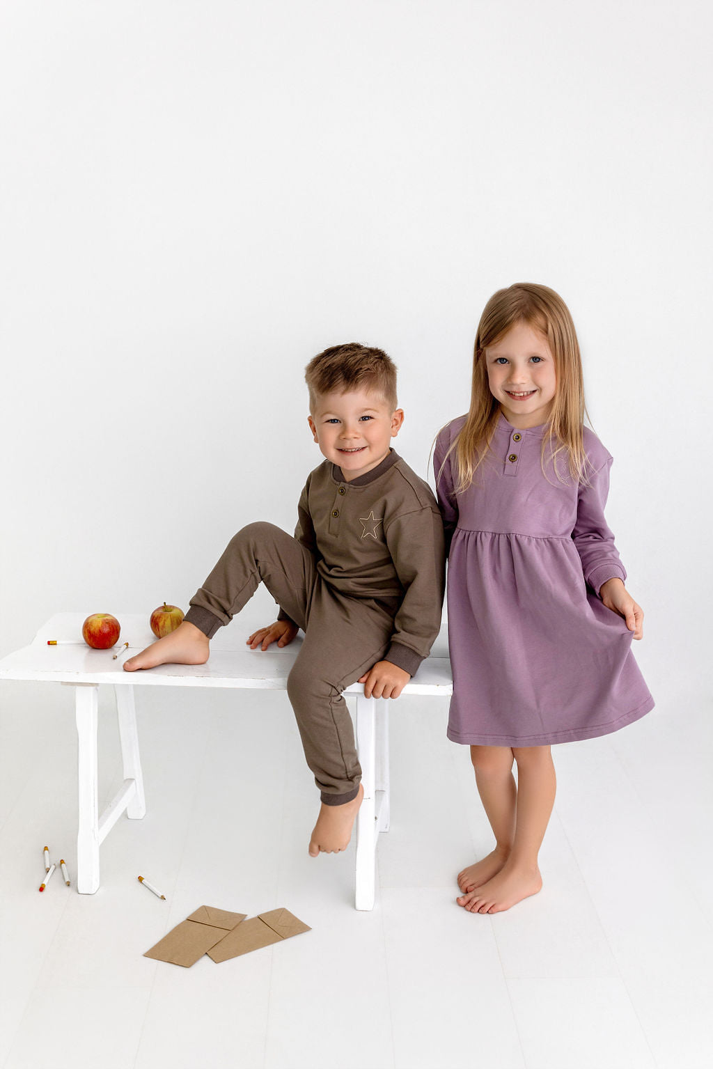 Henley Sweatsuit- Olive - HoneyBug 