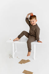 Henley Sweatsuit- Olive - HoneyBug 