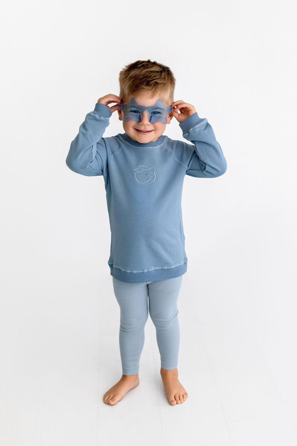 Emoji Sweatsuit- Blue - HoneyBug 