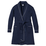 Women's Flannel Robe in Navy - HoneyBug 