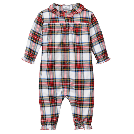 Baby's Brushed Twill Madeline Romper in Balmoral Tartan - HoneyBug 