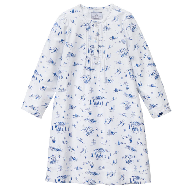 Girl's Twill Beatrice Nightgown in Chalet Toile - HoneyBug 