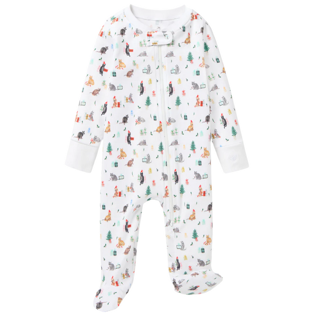 Baby's Pima Romper in Merry Meow - HoneyBug 