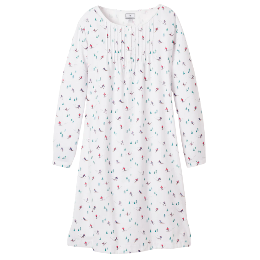 Women's Flannel Beatrice Nightgown in Après Ski - HoneyBug 