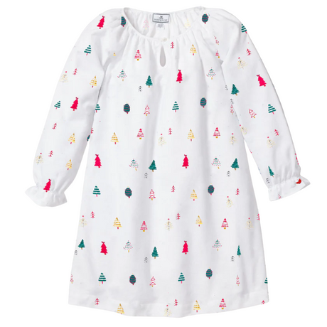 Girl's Twill Delphine Nightgown in Merry Trees - HoneyBug 
