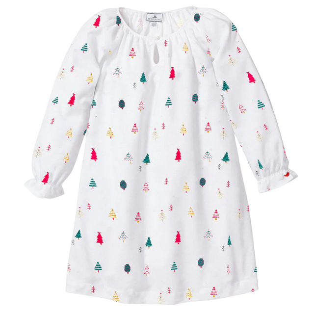 Girl's Twill Delphine Nightgown in Merry Trees - HoneyBug 