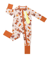 Bamboo Zip Romper | Pumpkin Spice - HoneyBug 