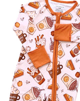 Bamboo Zip Romper | Pumpkin Spice - HoneyBug 