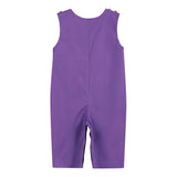 Purple and Gold Football Smocked Overalls