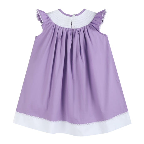 Purple Easter Bunny Smocked Bishop Dress