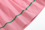 Red Gingham Apple Smocked Bishop Dress