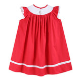 Red Heart and Lace Smocked Bishop Dress