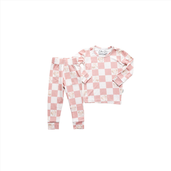 Rose Checkers Pajamas - HoneyBug 