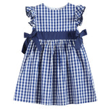 Royal Blue Gingham A-Line Dress