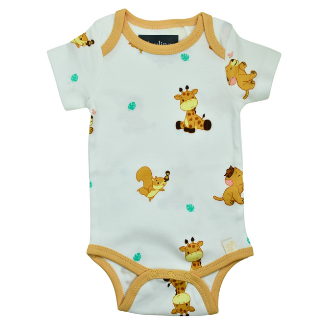 Organic Cotton Joy Bodysuit - The Animal Kingdom - HoneyBug 