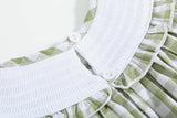 Sage Green Gingham Pumpkin Smocked Bishop Dress