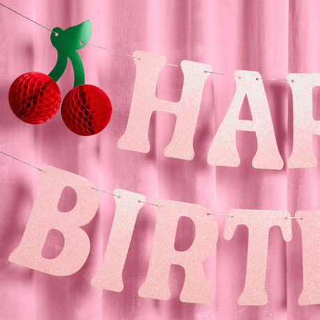 Cherry On Top Bday Banner - 3D Glitter Banner