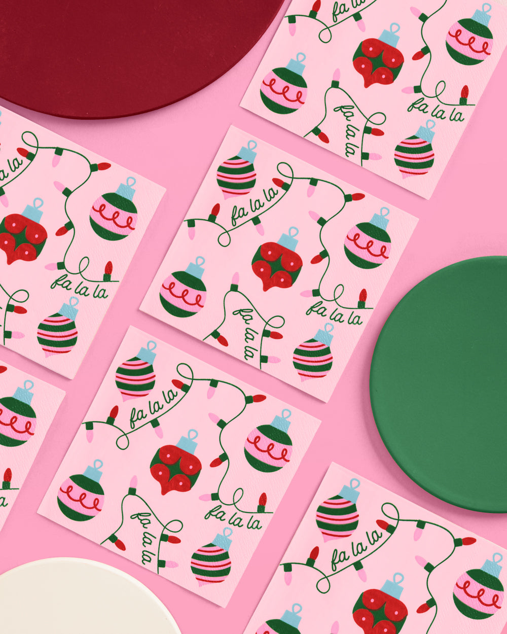 Deck the Halls Napkins - 25 Square Napkins