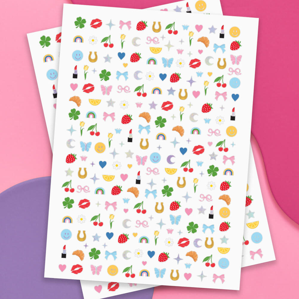 Cute Girl Nail Stickers - 604 Adhesive Nail Stickers