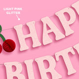 Cherry On Top Bday Banner - 3D Glitter Banner