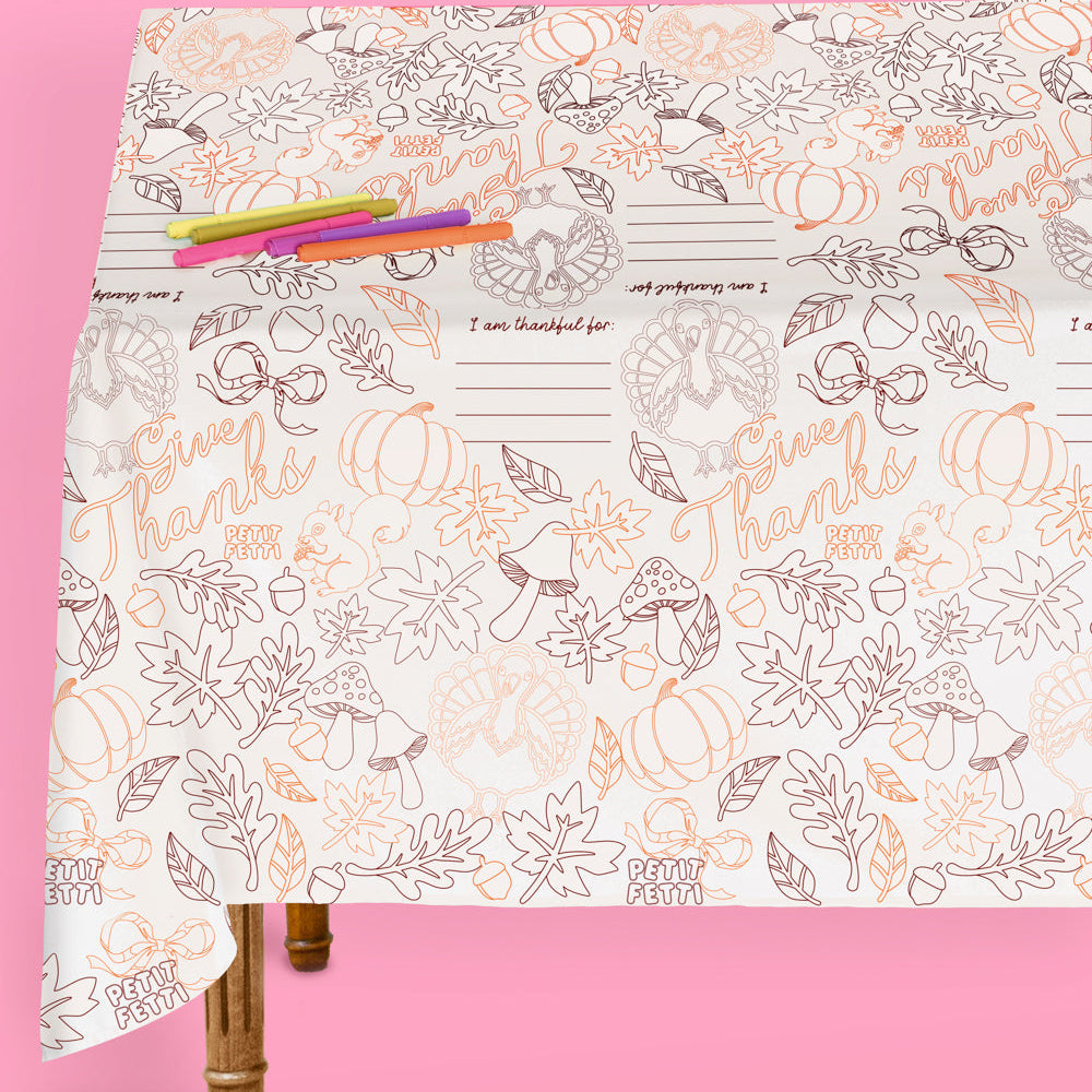 Give Thanks Paper Tablecloth - Coloring Tablecloth