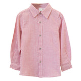 Boys Collar Shirt - Red Stripe - HoneyBug 