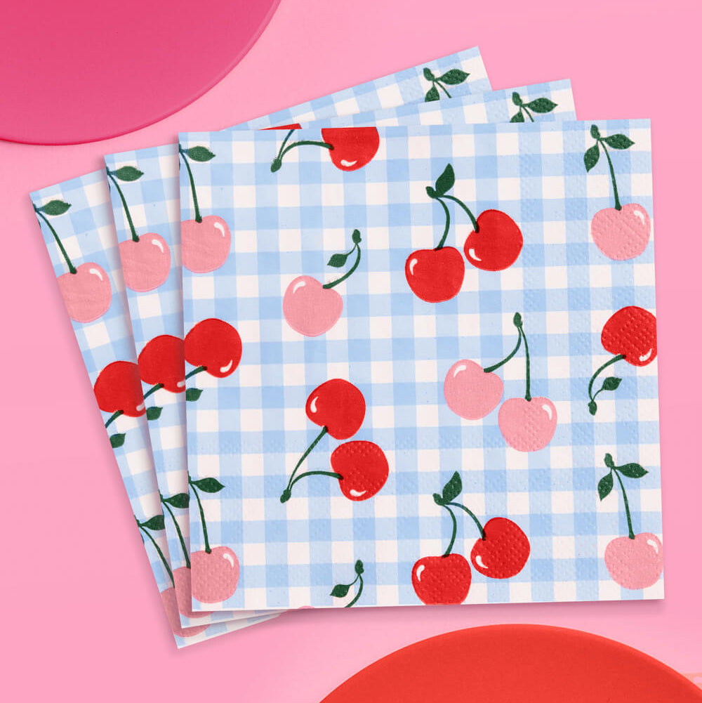 Cherry Pop Napkins - 25 Paper Napkins