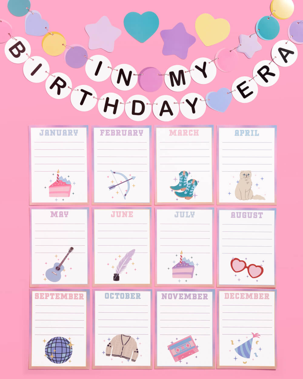 Bday Era Classroom Set - 18 Bulletin Board Pieces