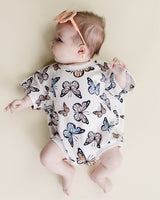 Short Sleeve Bubble Romper | Butterflies - HoneyBug 