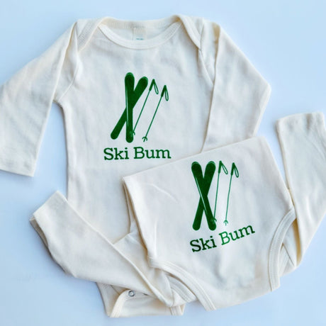 Pre-order for late September Ski Bum Long Sleeve Romper - HoneyBug 