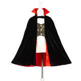 Dracula Cape + Teeth Costume Set for Children – Includes Accessories for Role-Play & Entertainment-sz 4-8 yrs
