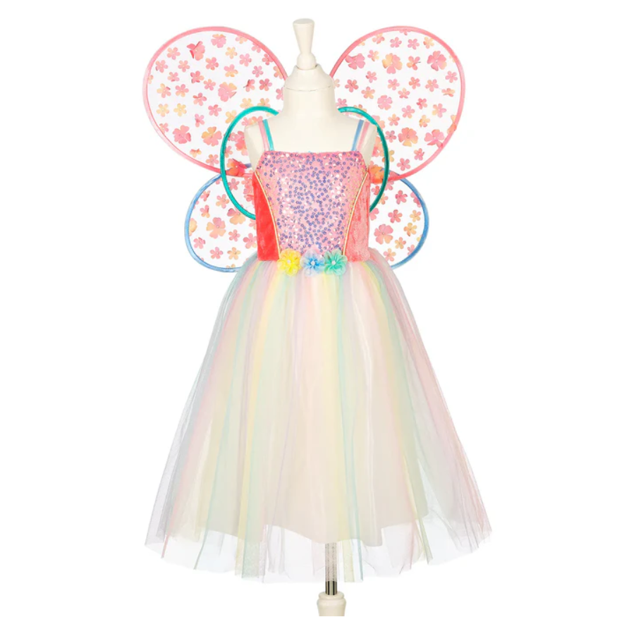 Flora Dress and Wings Set (Green) - Role-Play for Children (3 sizes)