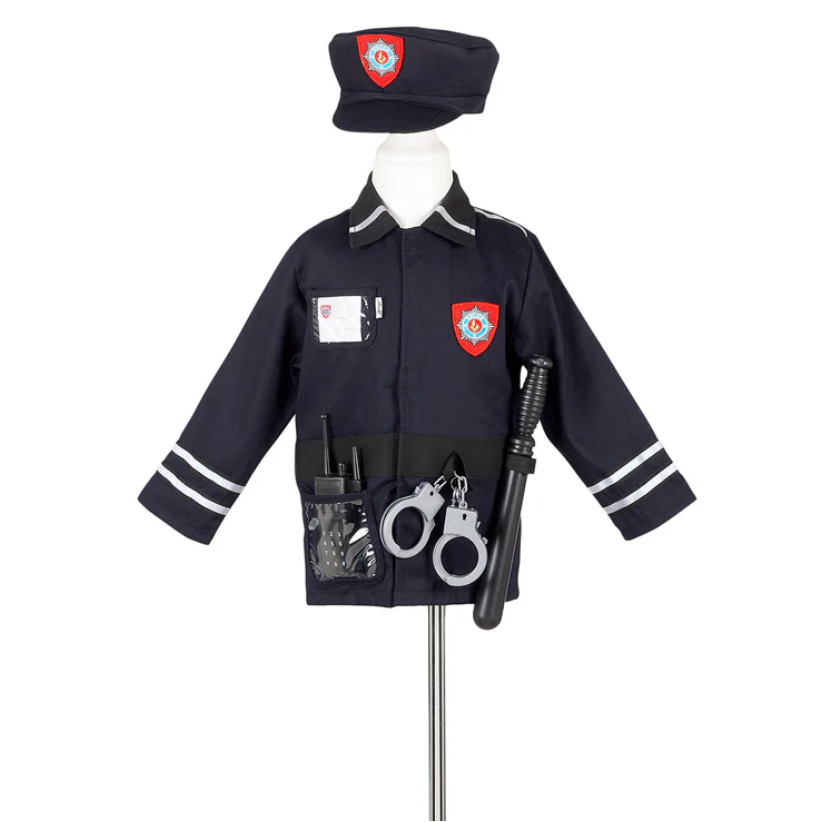 Policeman Costume Set for Children – Includes Accessories for Role-Play & Entertainment - sz 4-7 yrs