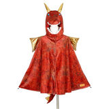 Red Dragon Costume Cape for Kids - Carnival & Festive Use - sz 4–7 yrs