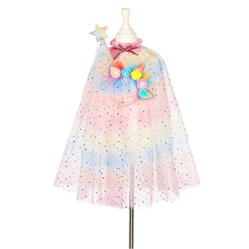 Unicorn Costume Cape Set w/ headband & wand - Role-Play for Children (2 sizes)