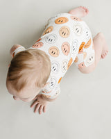Smiley Bamboo Short Romper | Copper - HoneyBug 