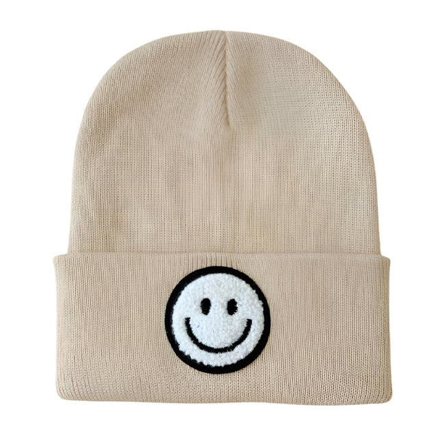 Smiley Beanie | Beige - HoneyBug 